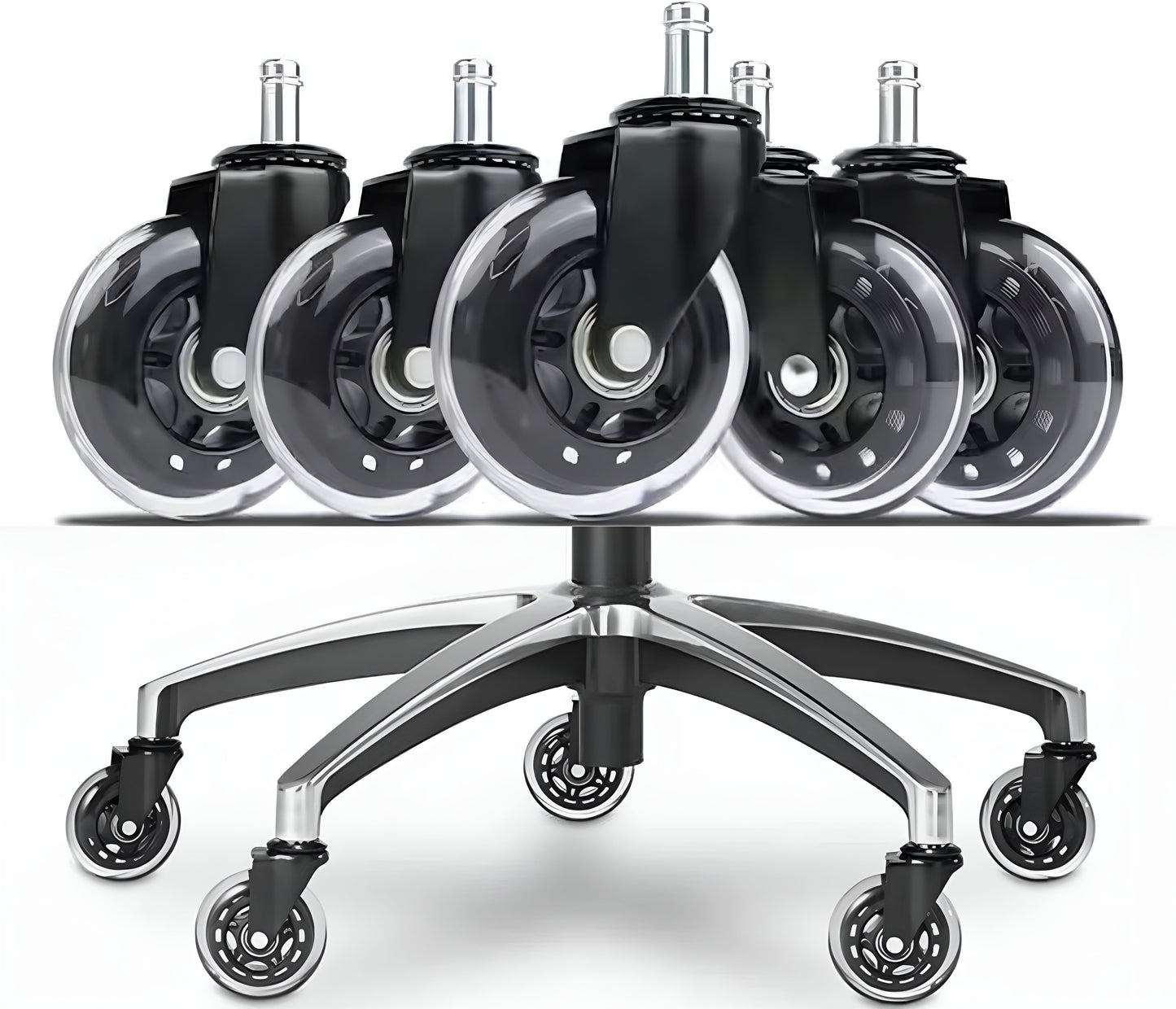 High-precision ball bearings in HAZE wheels for 360-degree smooth swiveling and ergonomic comfort.
